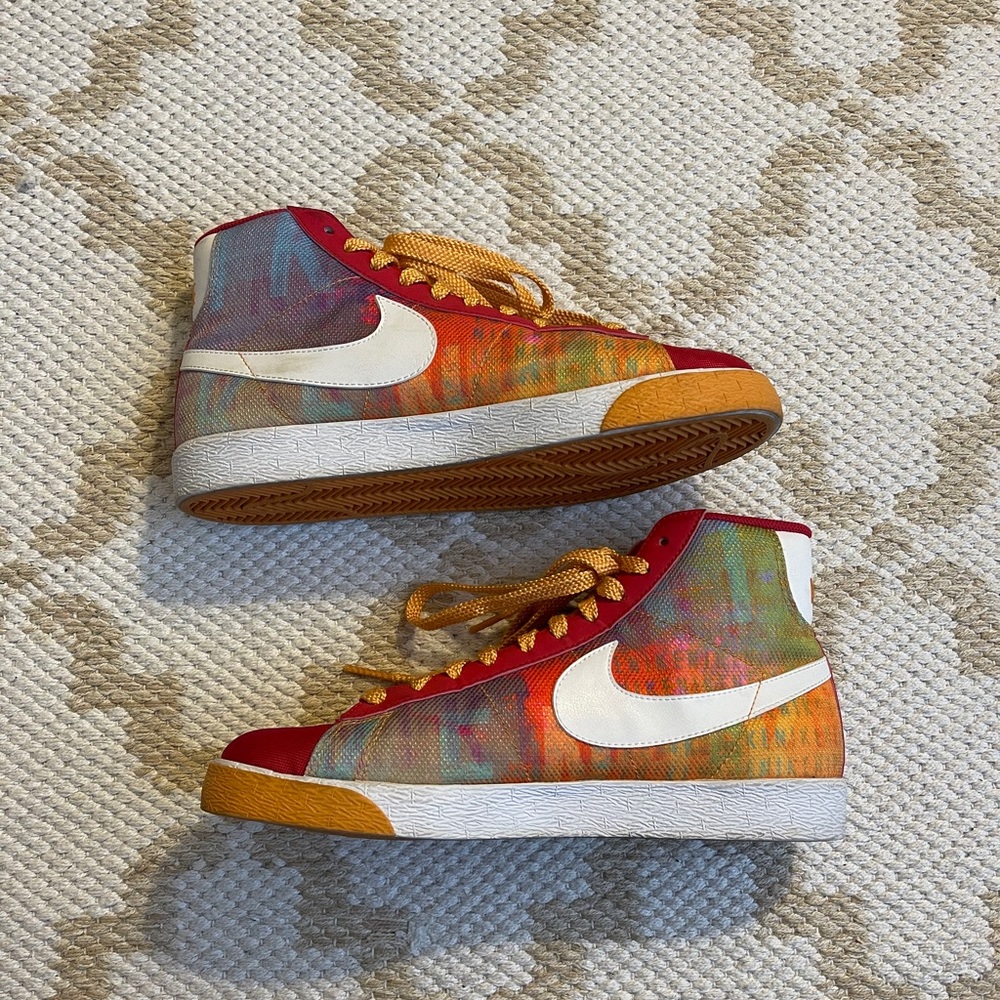 pink tie dye nike high top mid blazers